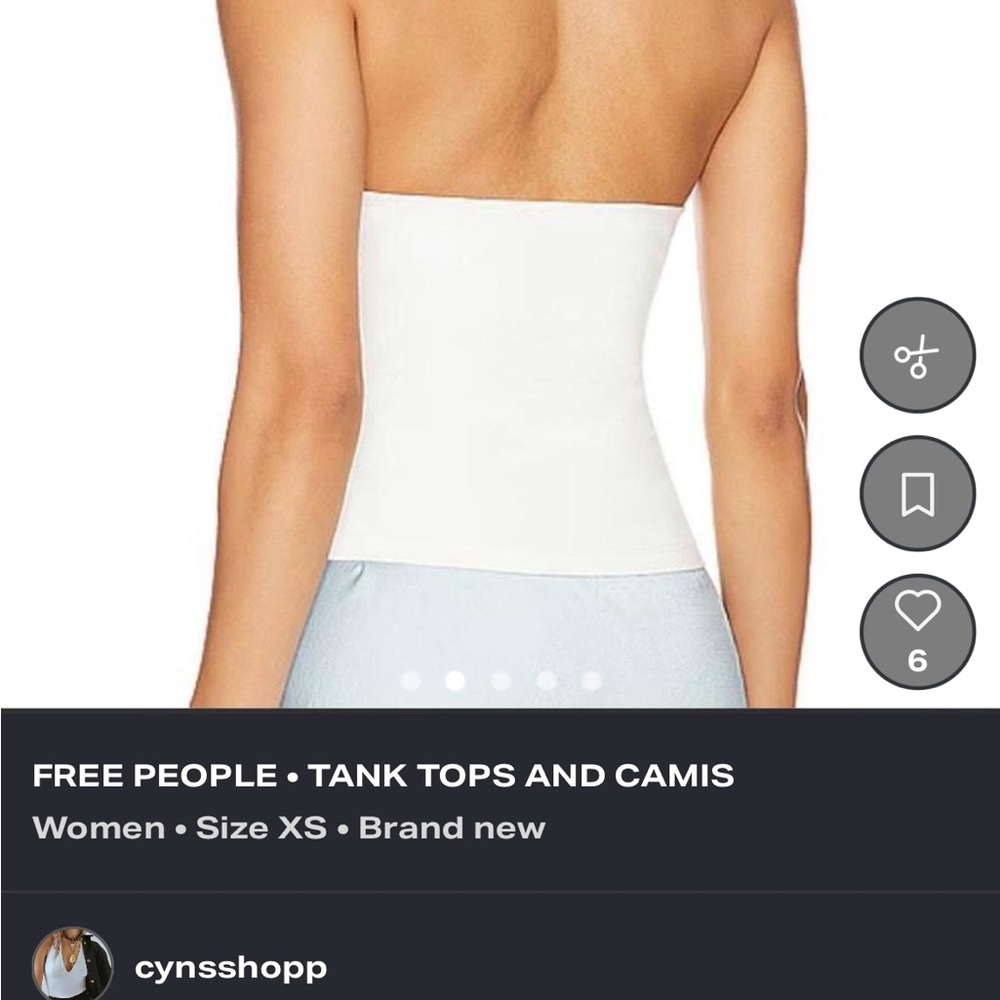 Free People White Halter V-Neck halter - Picture 3 of 6